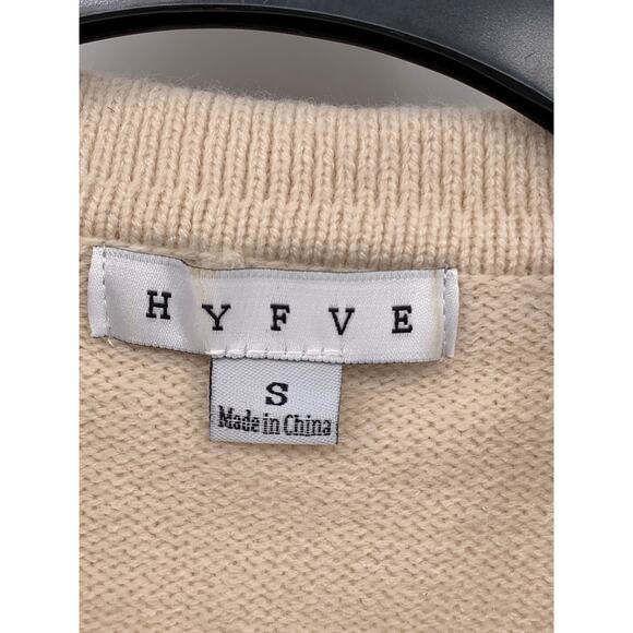 HYFVE Women's Blue-Beige Knit One-Button Lorraine Cobalt Stripe Polo Sweater SZS - Picture 9 of 10